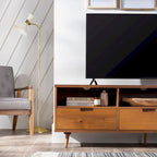Mobile TV Middlebrook Alby in legno massello, 70 pollici, stile metà secolo