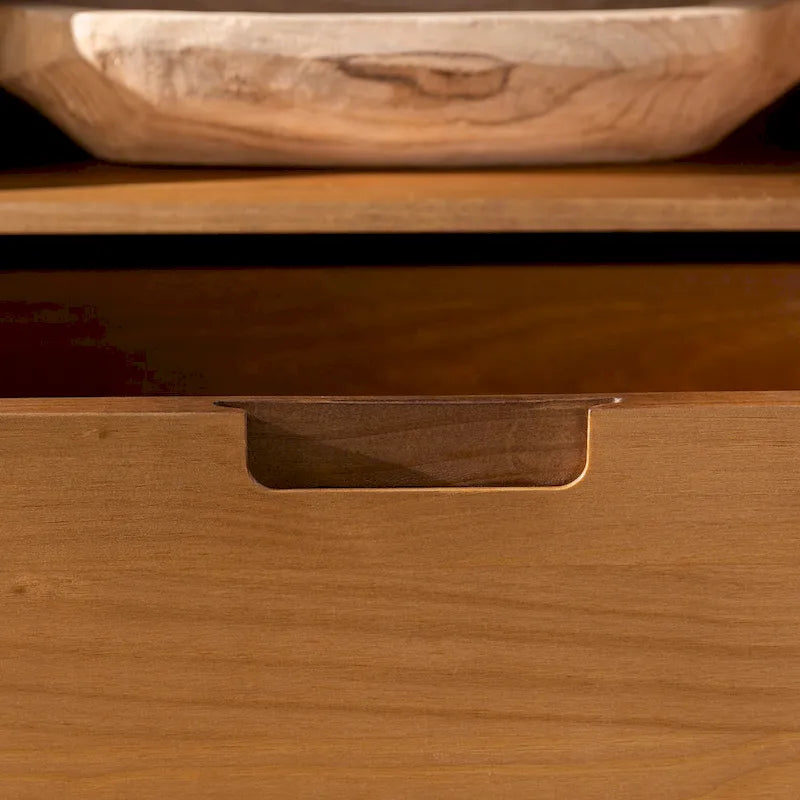 Mobile TV Middlebrook Alby in legno massello, 70 pollici, stile metà secolo