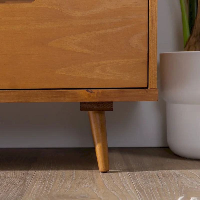 Mobile TV Middlebrook Alby in legno massello, 70 pollici, stile metà secolo