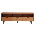 Mobile TV Middlebrook Alby in legno massello, 70 pollici, stile metà secolo