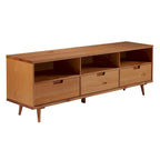 Mobile TV Middlebrook Alby in legno massello, 70 pollici, stile metà secolo