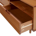 Mobile TV Middlebrook Alby in legno massello, 70 pollici, stile metà secolo