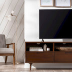 Mobile TV Middlebrook Alby in legno massello, 70 pollici, stile metà secolo