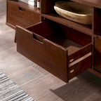 Mobile TV Middlebrook Alby in legno massello, 70 pollici, stile metà secolo