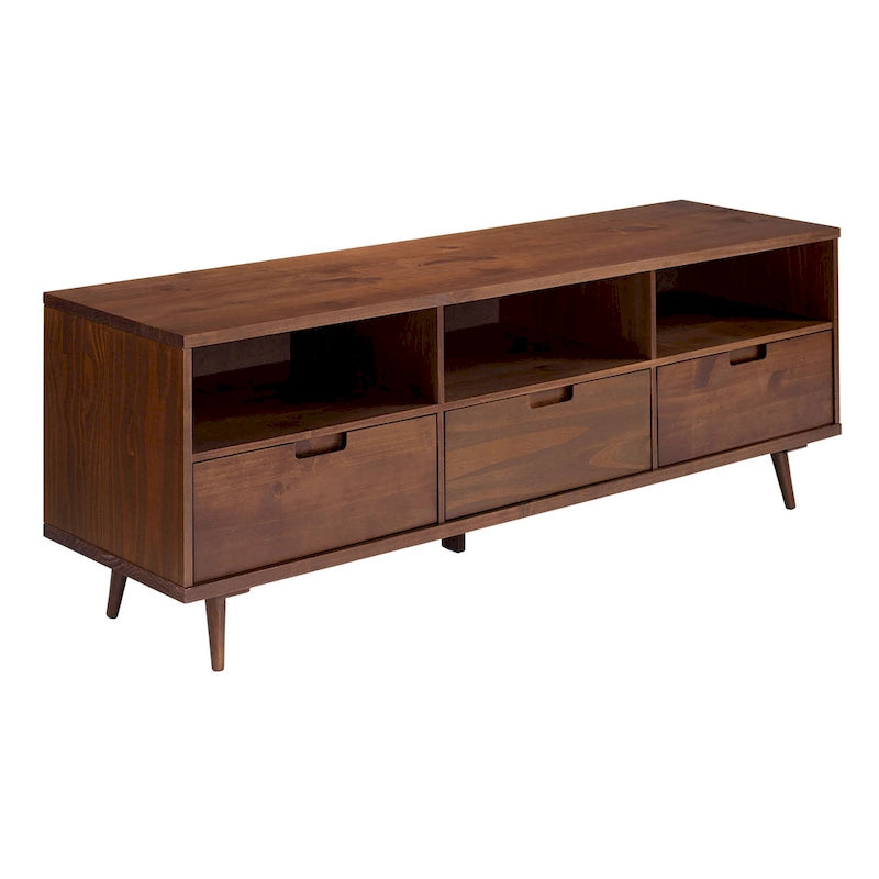 Mobile TV Middlebrook Alby in legno massello, 70 pollici, stile metà secolo