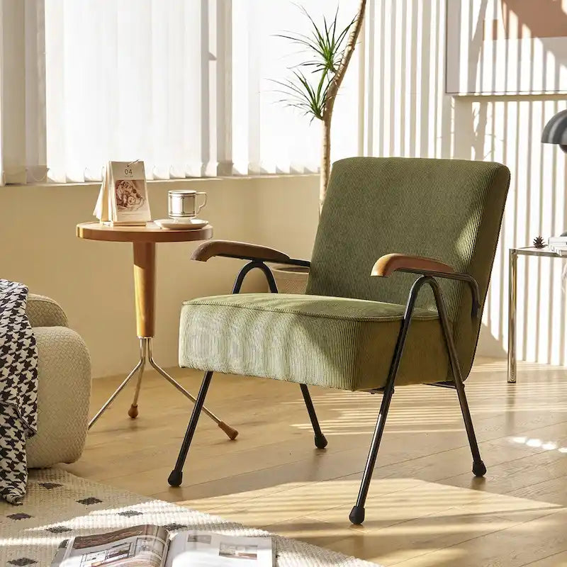 Sedia d'Appoggio Moderna Verde a Schienale Alto 20 Imbottita con Gambe in Metallo