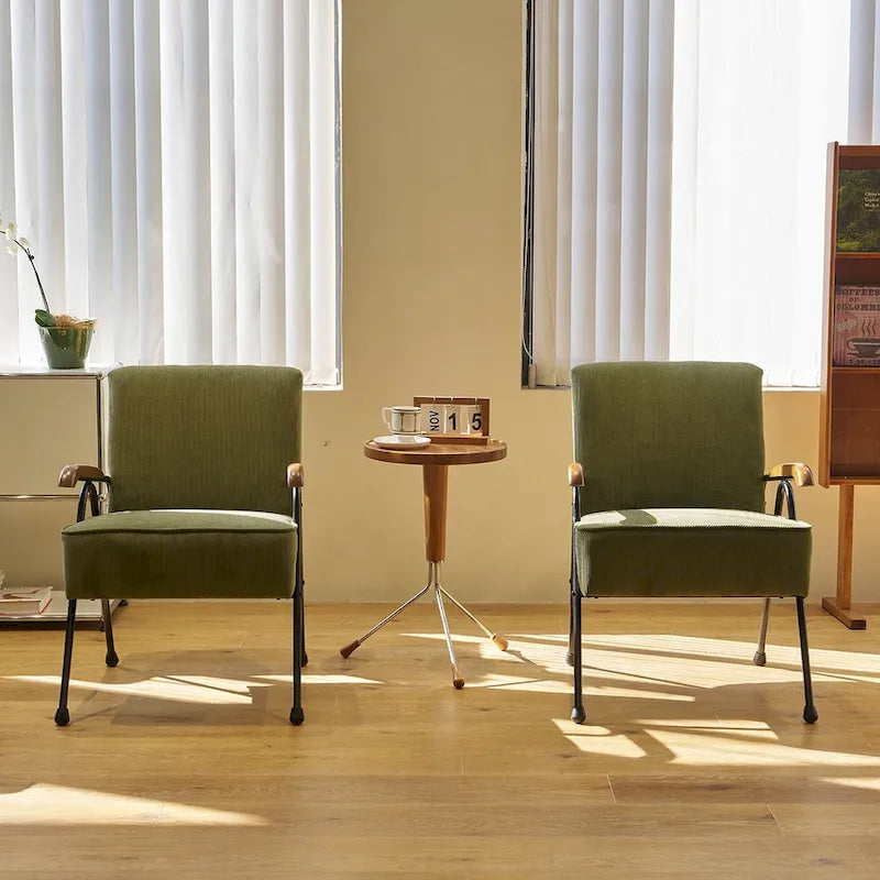 Sedia d'Appoggio Moderna Verde a Schienale Alto 20 Imbottita con Gambe in Metallo