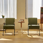 Sedia d'Appoggio Moderna Verde a Schienale Alto 20 Imbottita con Gambe in Metallo