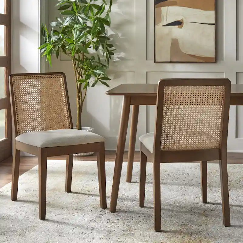  Newington Solid Wood Cane Dining Chairs (Set of 2)