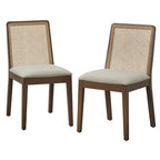 Sedie da pranzo Newington in legno massello con canna (set da 2)