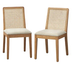 Sedie da pranzo Newington in legno massello con canna (set da 2)