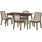 Sedie da pranzo Newington in legno massello con canna (set da 2)