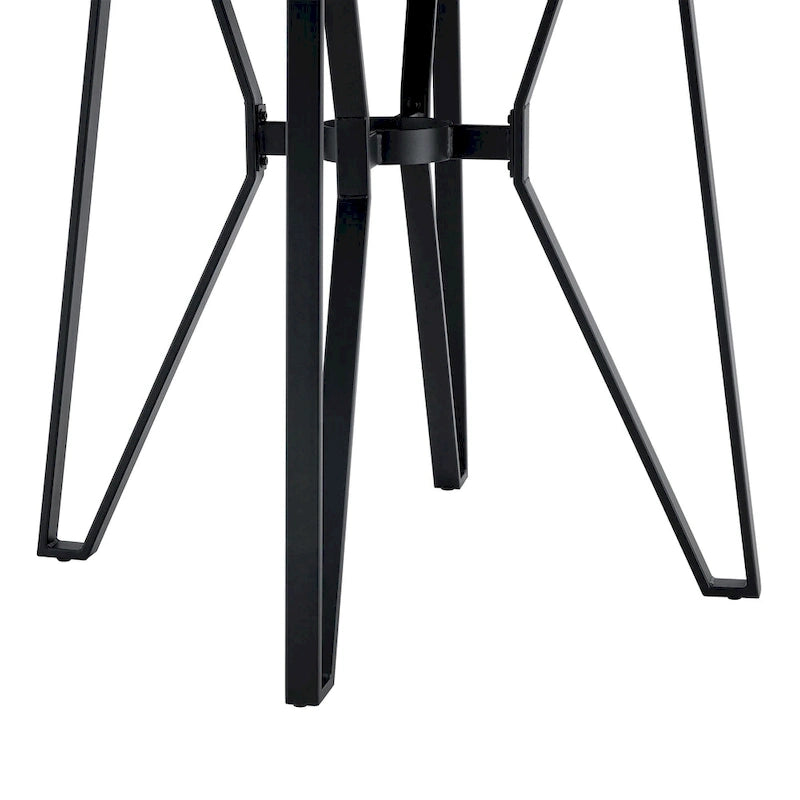 Tavolo da bar rotondo in legno con base in metallo - 46,85 L x 46,85 P x 36 A