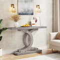 Tavolini consolle in legno stile rustico con base geometrica per l'ingresso