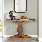 Tavolini consolle in legno stile rustico con base geometrica per l'ingresso