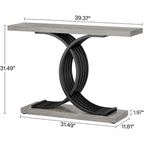 Tavolini consolle in legno stile rustico con base geometrica per l'ingresso