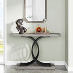 Tavolini consolle in legno stile rustico con base geometrica per l'ingresso