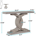 Tavolini consolle in legno stile rustico con base geometrica per l'ingresso