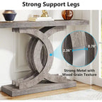 Tavolini consolle in legno stile rustico con base geometrica per l'ingresso