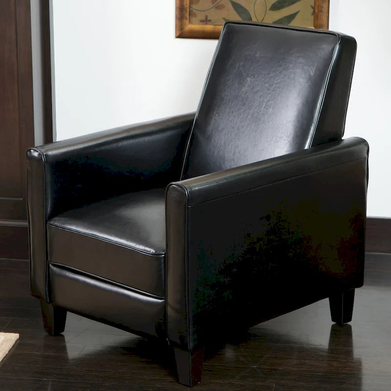 Poltrona reclinabile Darvis Black in similpelle di