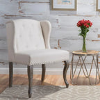 Niclas Wing Back Studded Fabric Accent Chair by 