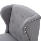 Poltrona d'accento Niclas Wing Back con borchie in tessuto by