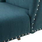 Poltrona d'accento Niclas Wing Back con borchie in tessuto by
