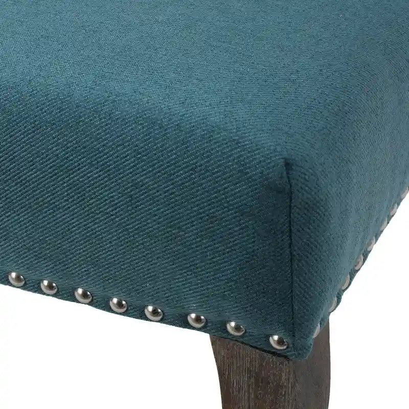 Poltrona d'accento Niclas Wing Back con borchie in tessuto by