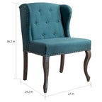 Poltrona d'accento Niclas Wing Back con borchie in tessuto by