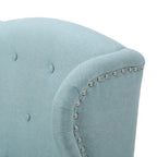 Poltrona d'accento Niclas Wing Back con borchie in tessuto by