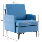 Poltrona di design rivestita in lino