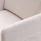 Poltrona di design rivestita in lino