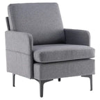 Poltrona di design rivestita in lino