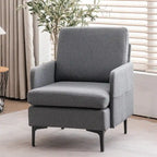 Poltrona di design rivestita in lino