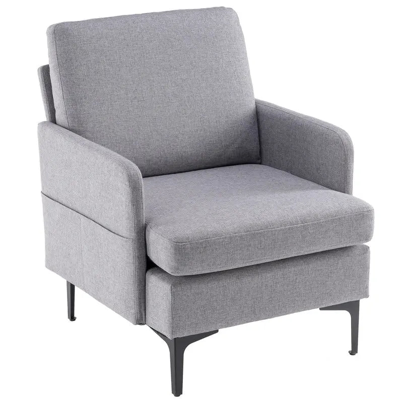 Poltrona di design rivestita in lino