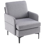 Poltrona di design rivestita in lino