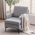 Poltrona di design rivestita in lino