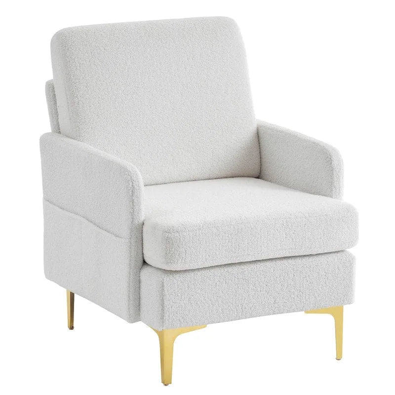 Poltrona di design rivestita in lino