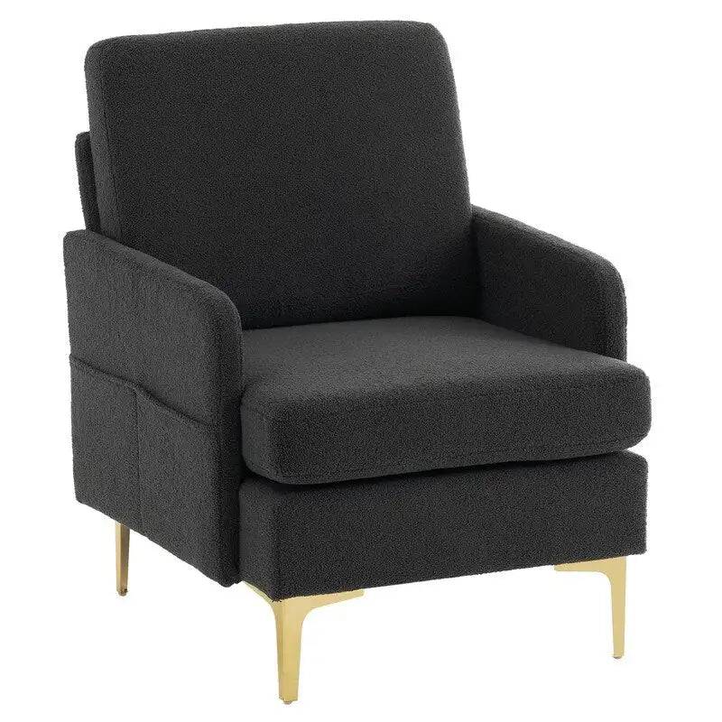 Poltrona di design rivestita in lino