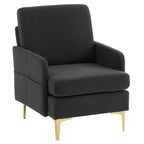 Poltrona di design rivestita in lino