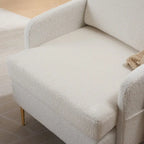 Poltrona di design rivestita in lino