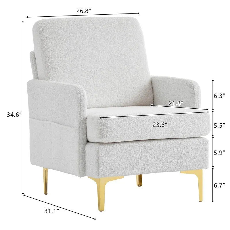 Poltrona di design rivestita in lino