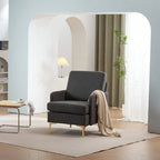 Poltrona di design rivestita in lino