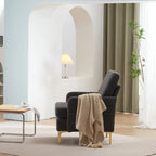 Poltrona di design rivestita in lino