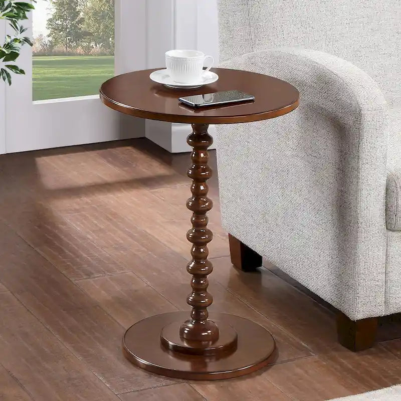 Tavolino rotondo con gambe tornite Palm Beach
