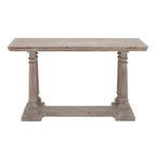 Wooden Console Table with Distressed Accents - Light Brown -  - 18Wx52Lx30H
