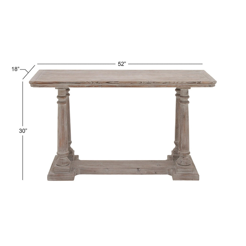 Consolle in legno con finiture effetto invecchiato - Marrone chiaro -  - 18Px52Lx30H