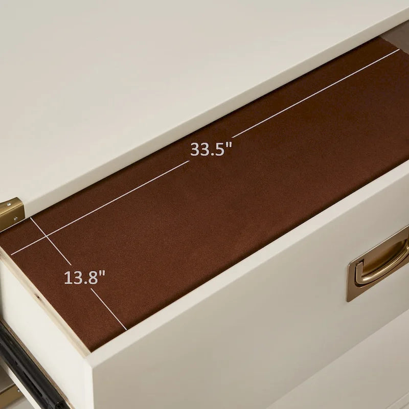 Cassettiera a 5 cassetti Kedric con accenti dorati di