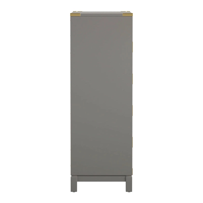 Cassettiera a 5 cassetti Kedric con accenti dorati di
