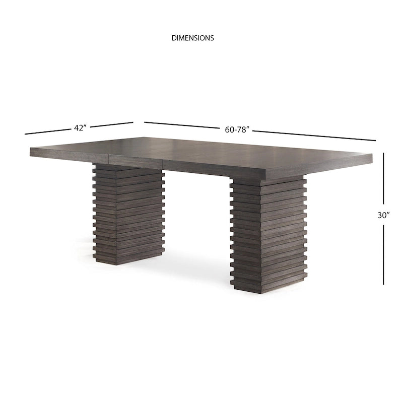 Tavolo da Pranzo Contemporaneo Steve Silver Milano da 78 Pollici in Legno - Grigio-Marrone